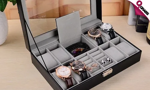 8-Piece Watch & Jewelry Organizer - with Lock & Key!